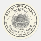  Skep Bijenwas Lip Balm Label Ivory (Voorkant)