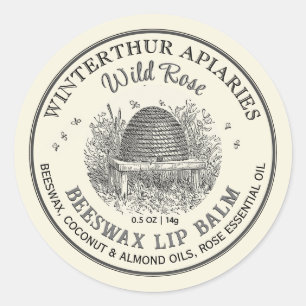  Skep Bijenwas Lip Balm Label Ivory