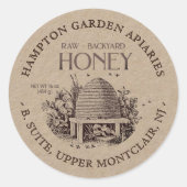 Skep hier Jouw naam Apiary Honey Jar Label (Voorkant)