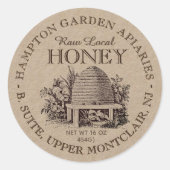 Skep hier Jouw naam Apiary Honey Jar Label (Voorkant)