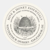  Skep Hive Candle Label Ivory (Voorkant)