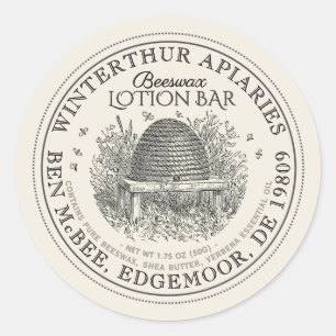  Skep Ivory Beeswax Productlabel Ronde Sticker