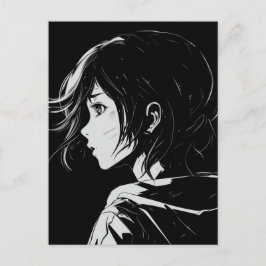 Sketch Anime Manga Girl Portret Briefkaart