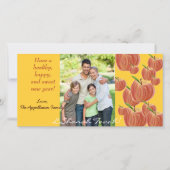 Sketch Apple Rosh Hashanah Photo Card Feestdagenkaart (Voorkant)