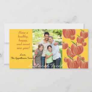 Sketch Apple Rosh Hashanah Photo Card Feestdagenkaart