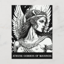Sketch Art Athena Goddess of Warfare Briefkaart