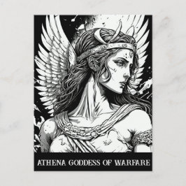 Sketch Art Athena Goddess of Warfare Briefkaart