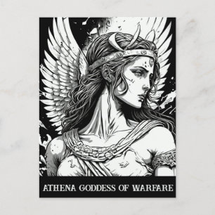 Sketch Art Athena Goddess of Warfare Briefkaart
