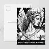 Sketch Art Athena Goddess of Warfare Briefkaart (Voorkant / Achterkant)