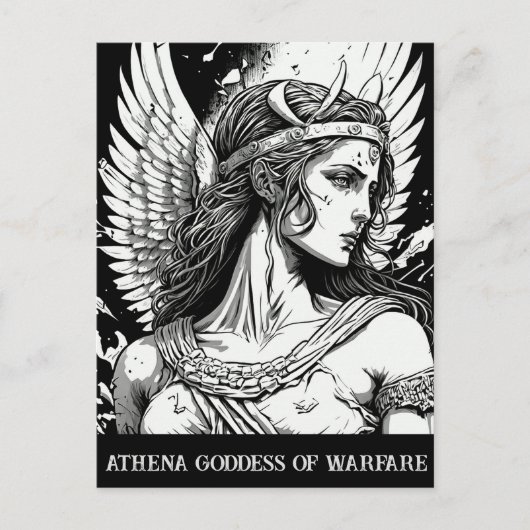 Sketch Art Athena Goddess of Warfare Briefkaart (Voorkant)