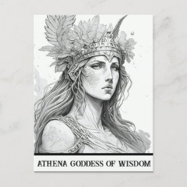 Sketch Art Athena Goddess of Wisdom Briefkaart