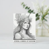 Sketch Art Athena Goddess of Wisdom Briefkaart (Staand voorkant)