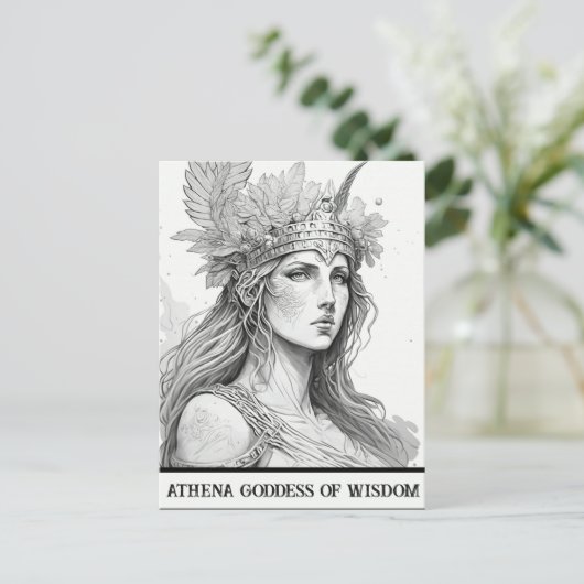 Sketch Art Athena Goddess of Wisdom Briefkaart (Staand voorkant)