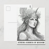 Sketch Art Athena Goddess of Wisdom Briefkaart (Voorkant / Achterkant)