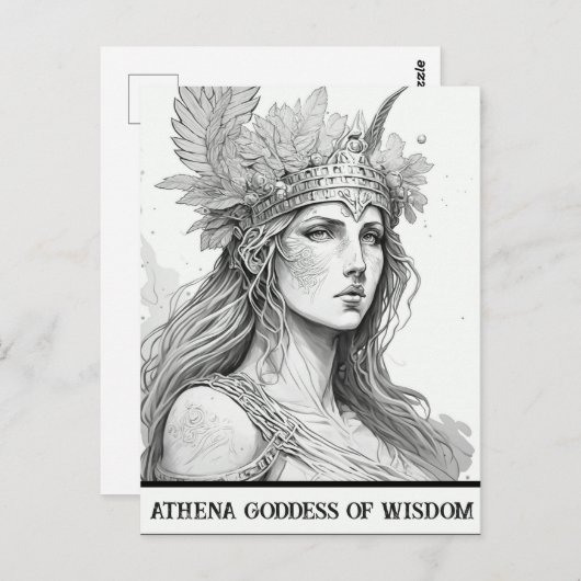 Sketch Art Athena Goddess of Wisdom Briefkaart (Voorkant / Achterkant)