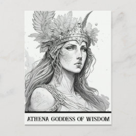 Sketch Art Athena Goddess of Wisdom Briefkaart