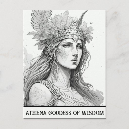 Sketch Art Athena Goddess of Wisdom Briefkaart (Voorkant)