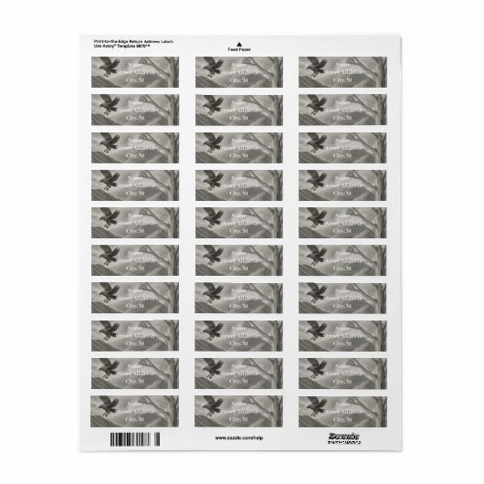 Sketch Art Return Address Labels – Nature Theme (Full Sheet)