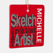 Sketch Artist Extraordinaire CUSTOM Keramisch Ornament (Rechts)