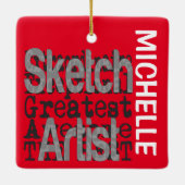 Sketch Artist Extraordinaire CUSTOM Keramisch Ornament (Achterkant)