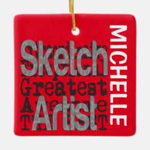 Sketch Artist Extraordinaire CUSTOM Keramisch Ornament