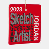 Sketch Artist Extraordinaire CUSTOM Keramisch Ornament (Rechts)