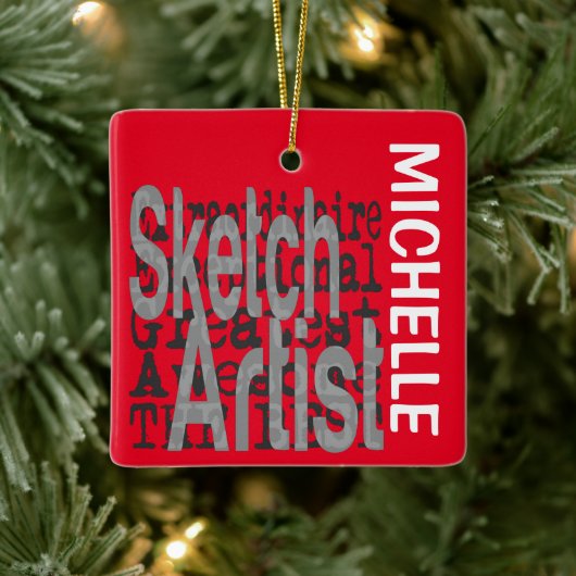 Sketch Artist Extraordinaire CUSTOM Keramisch Ornament (Boom)