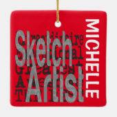 Sketch Artist Extraordinaire CUSTOM Keramisch Ornament (Achterkant)