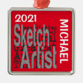 Sketch Artist Extraordinaire CUSTOM Metalen Ornament (Voorkant)