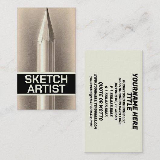Sketch Artist Visitekaartje (Voorkant / Achterkant)