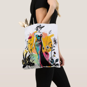 Sketch & Bloom Omkeerbare Dubbelzijdige ✏️🌸 Tote Bag
