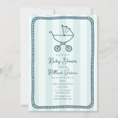 Sketch Blue Boy Baby shower Kaart (Voorkant)