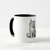“Sketch Cat” Mug Mok (Voorkant links)
