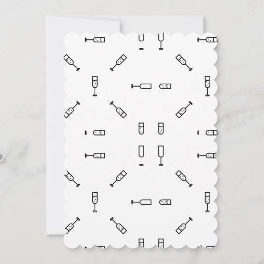 Sketch Champagne Toast Bruiloft Bewaar de datum Kaart (Achterkant)