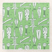 Sketch Crocodile Pattern 2 Glazen Onderzetter (Voorkant)