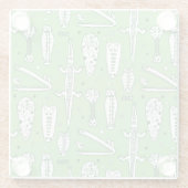 Sketch Crocodile Pattern 2 Glazen Onderzetter (Achterkant)