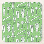 Sketch Crocodile Pattern 2 Kartonnen Onderzetters (Voorkant)