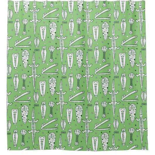 Sketch Crocodile Pattern Douchegordijn (Voorkant)