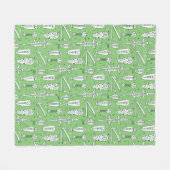 Sketch Crocodile Pattern Fleece Deken (Voorkant (Horizontaal))