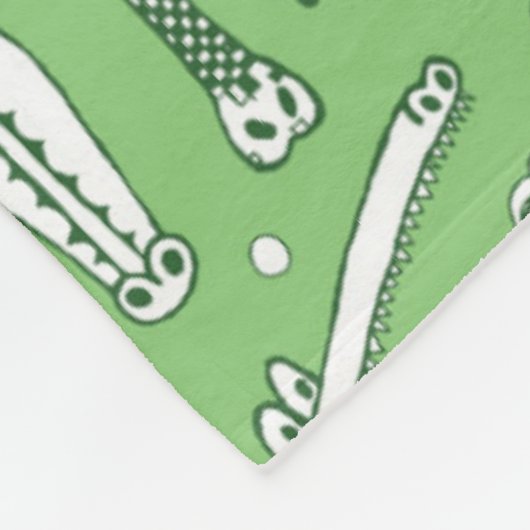 Sketch Crocodile Pattern Fleece Deken (Hoek)