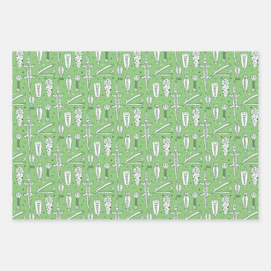 Sketch Crocodile Pattern Inpakpapier Vel (Voorkant)