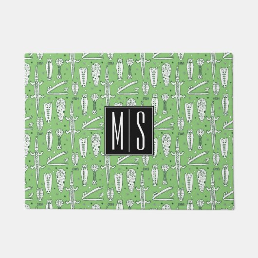 Sketch Crocodile Pattern | Monogram Deurmat (Voorkant)