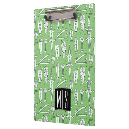 Sketch Crocodile Pattern | Monogram Klembord (Links)
