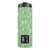 Sketch Crocodile Pattern | Monogram Thermosbeker (Voorkant)