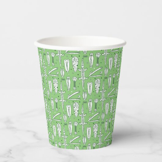 Sketch Crocodile Pattern Papieren Bekers (Voorkant)