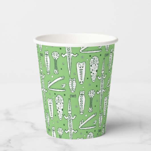 Sketch Crocodile Pattern Papieren Bekers (Achterkant)