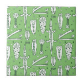 Sketch Crocodile Pattern Tegeltje (Voorkant)