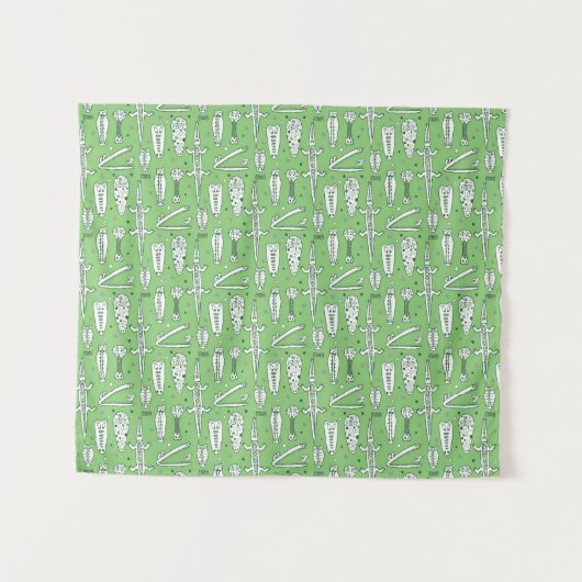 Sketch Crocodile Pattern Wandkleed (Voorkant (horizontaal))