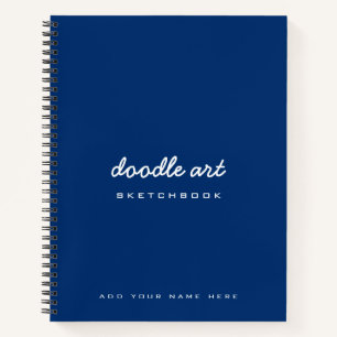 Sketch doodle art name sketchbook indigo blauw notitieboek