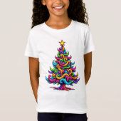 Sketch Doodle Stijlvolle kerstboom T-shirt (Voorkant)